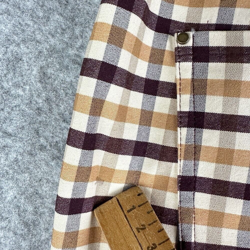 Cato Mid Rise Flare Pull On Pants Womens 14 Gingham Plaid Stretch Pockets NEW* - Picture 7 of 16